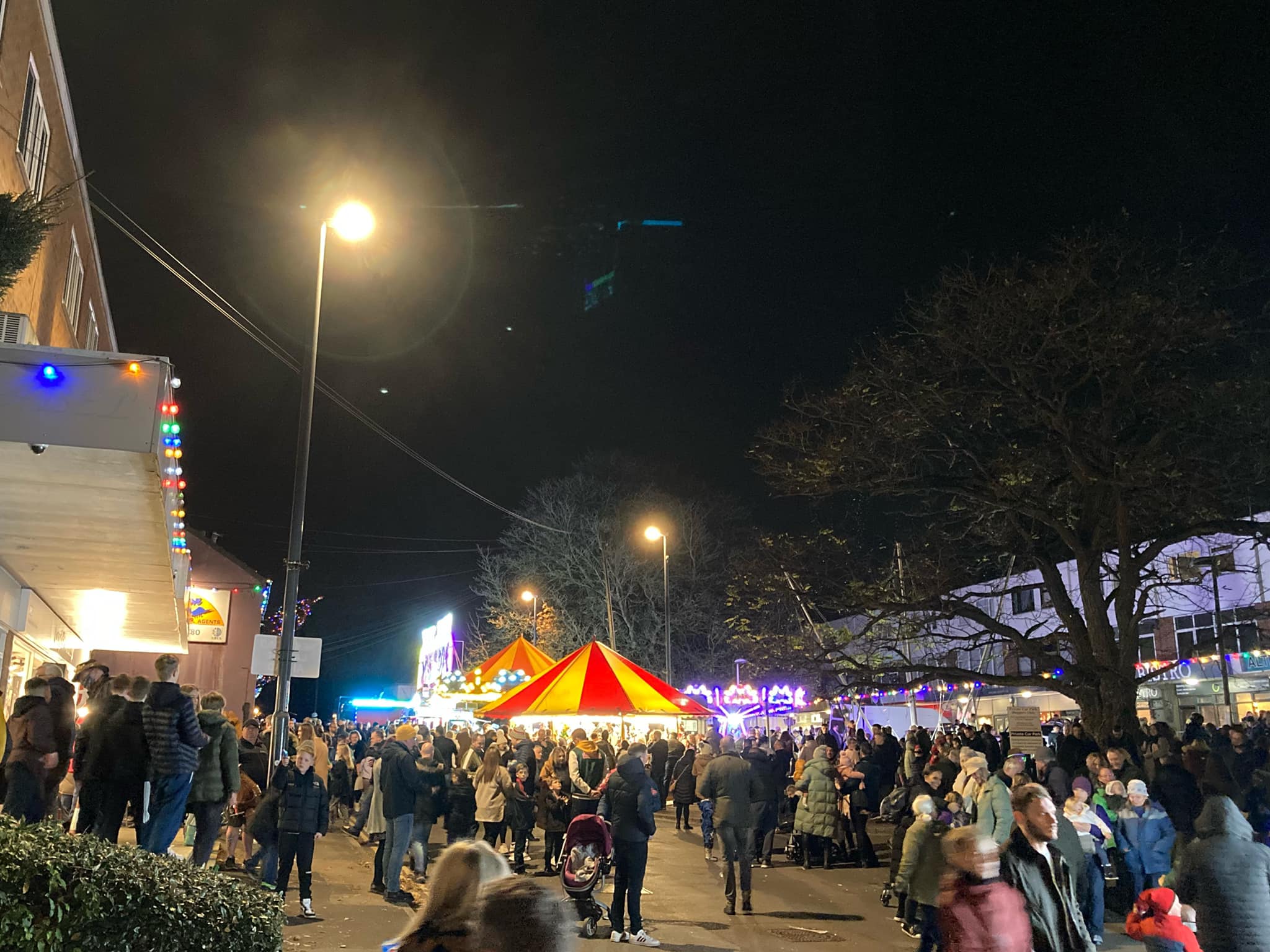 Crowds of people on Chapel Street during Spondon Alight 2021