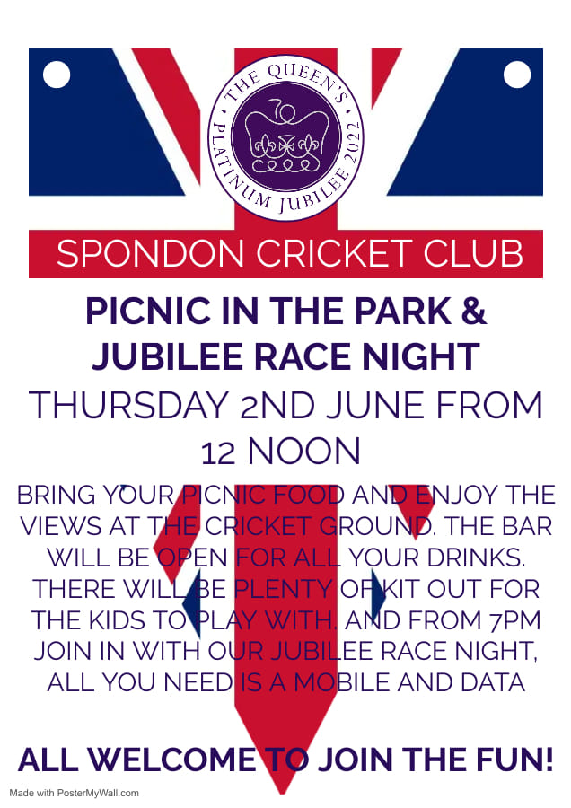 Spondon Cricket Club Jubilee poster