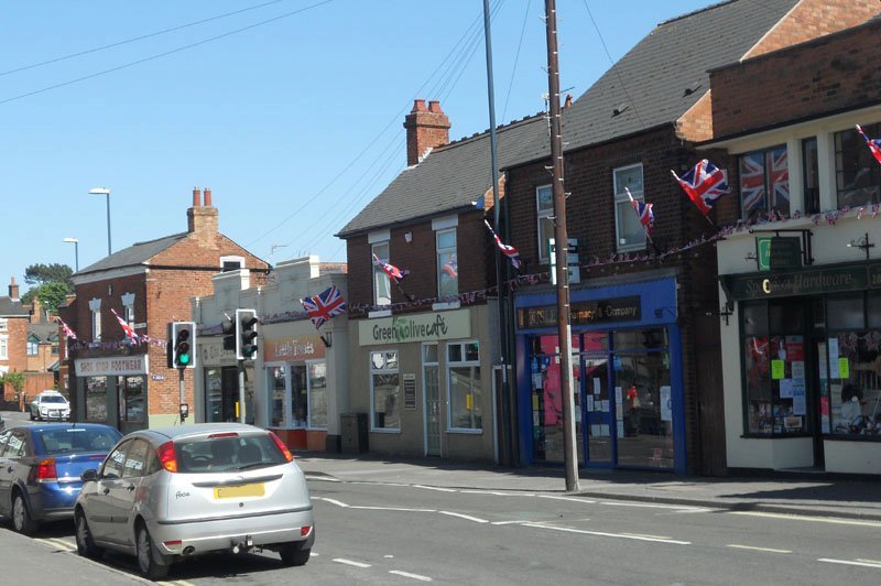 Photograph of Sitwell Street wedding flags