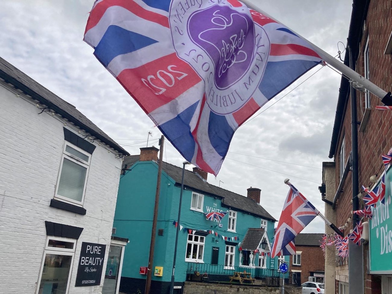 Photograph of Chapel Street decorated for the Queen's Platinum Jubilee